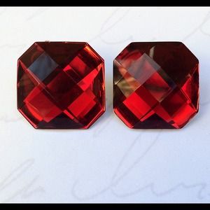 Ruby red earrings