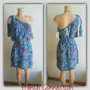 NWT FRENCH CONNECTION BLUE PRINT DRESS