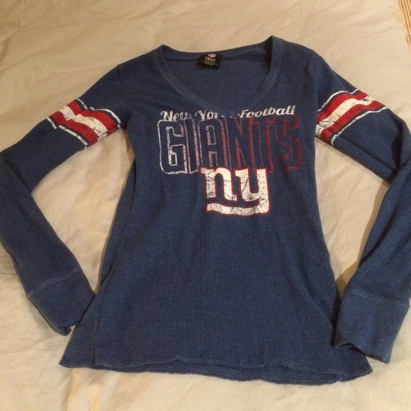 Team Apparel Tops - NY Giants long sleeve waffle thermal shirt