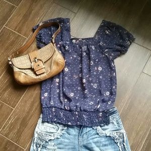 Sheer flower top! MOSSIMO size small