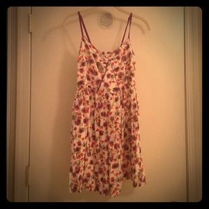 White/Purple/Red Floral Sundress