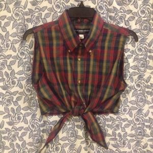 AA California Select Sleeveless Cropped ButtonDown