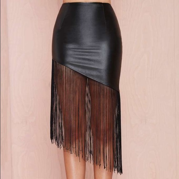 Black fringe skirt