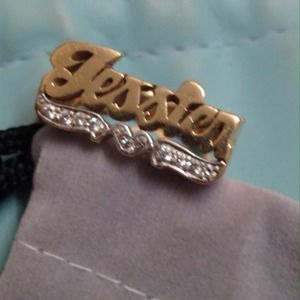 14k gold with diamond  JESSICA name ring size 6.5