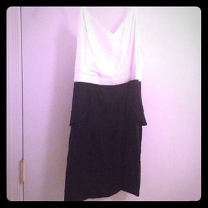 Black and White Peplum Dress w/ Peekaboo Back