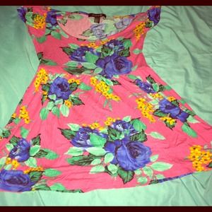 Pink floral dress