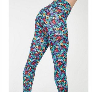 American Apparel Floral Print Nylon Leggings
