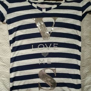 Victoria secret small tee  silver bling