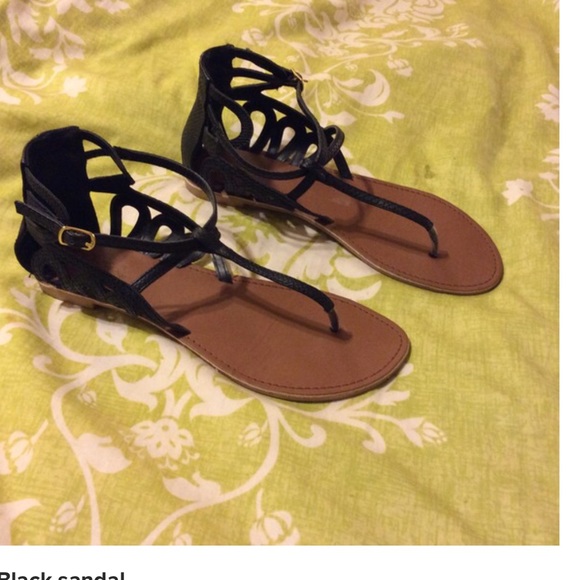 Black cage back sandal/bundled - Picture 2 of 2