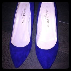 Claudia ciuti blue suede heels