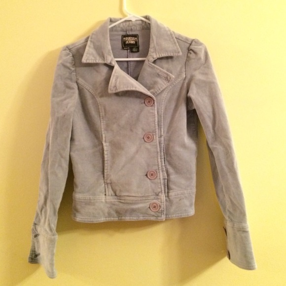 Light Blue Guess Jeans Corduroy Jacket- Size Sm