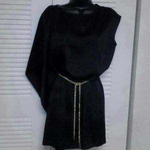 Black one shoulder tunic