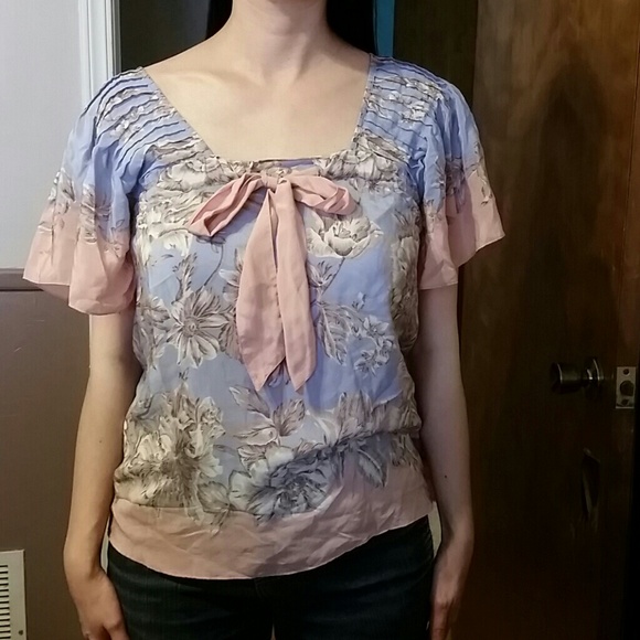 Periwinkle pink gray top - Picture 2 of 3
