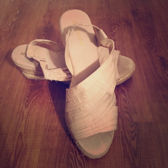 Beige wedges