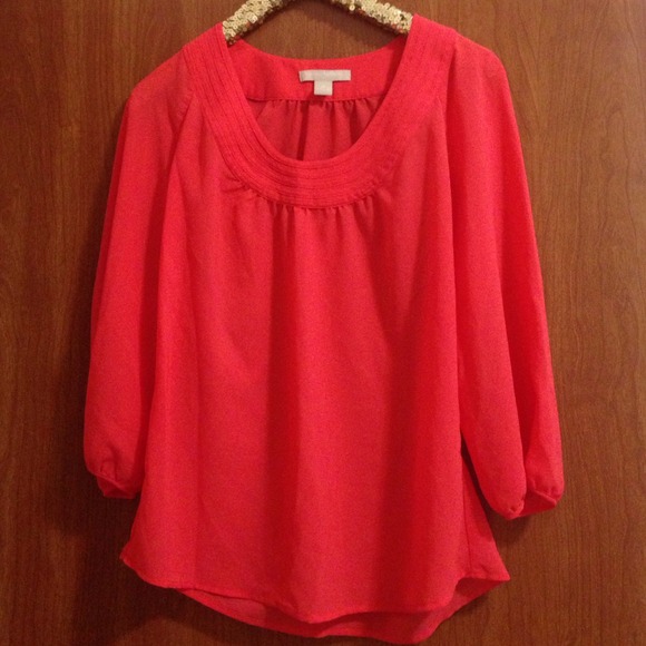 Coral Chiffon Top