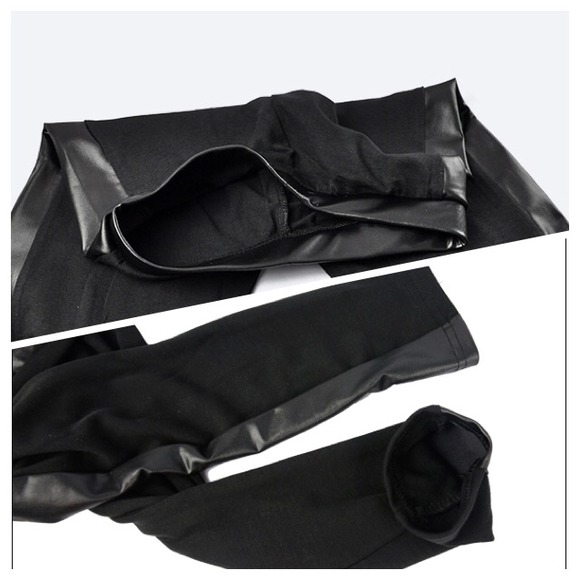 Thin Leggings with Leather Like stripes - Picture 4 of 4