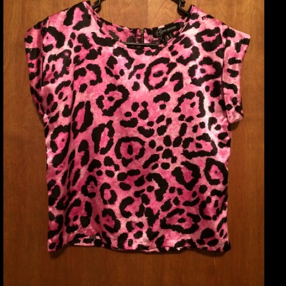 Pink! Silk Animal Print Top!