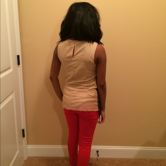 🚫SOLD🚫 Taupe and black lace sleeveless top - Picture 4 of 4