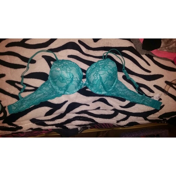 Blue lace bra