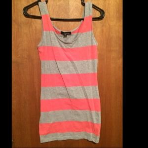 Coral and Heather Grey Dress