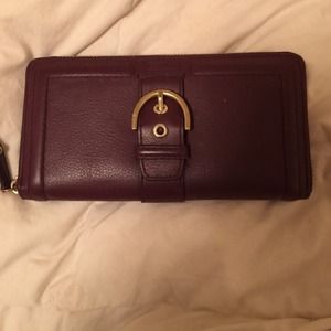 Maroon leather coach wallet