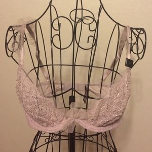 Embellished plunge bra