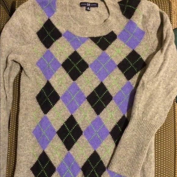 Gap Argyle 3/4 sweater, sz M