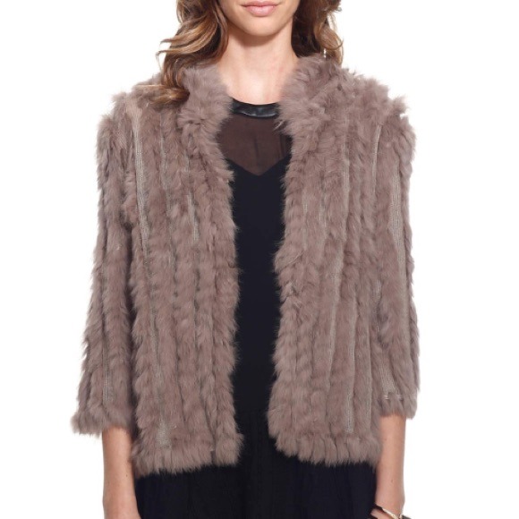 NWT Real Rabbit Fur Jacket by Heartloom Sz S