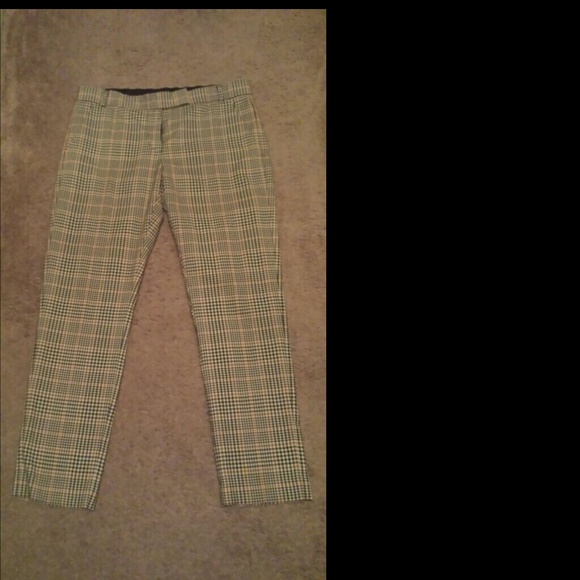 Plaid straight leg pant
