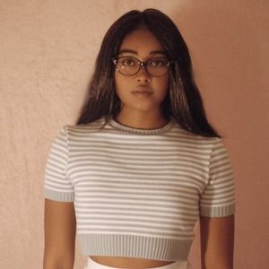 ☁️Baby Blue Stripped S/S Cropped Sweater☁️