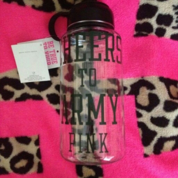 Vs pink cheers to army water bottle