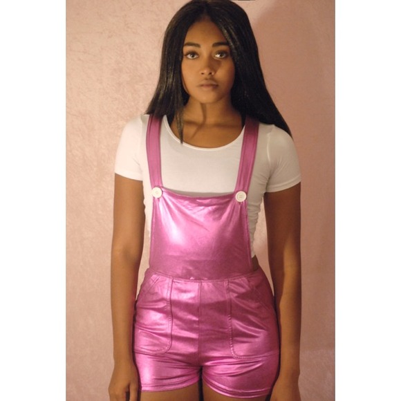 Metallic Pink Overalls💗