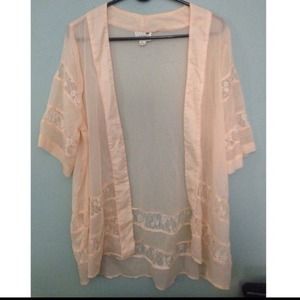 LA Hearts lace inset kimono