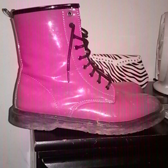 Pink combat boots