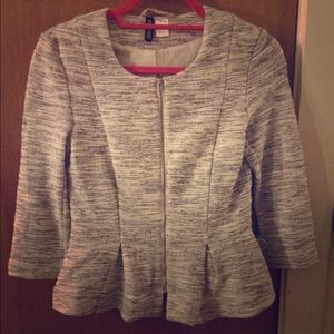 H&M grey and white blazer