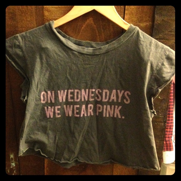 on Wednesdays we wear pink crop top
