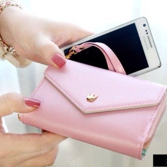 Crown Clutches & Wallets - SOLD----Pink Crown Clutch IPhone / Samsung Wallet.