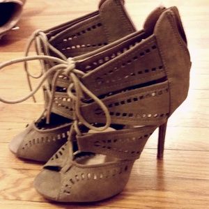 Dark Camel Faux Suede stiletto