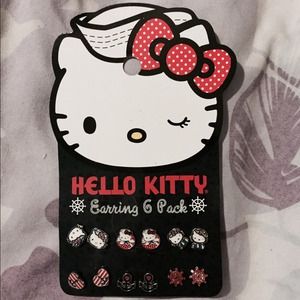 Hello kitty earrings set of 6