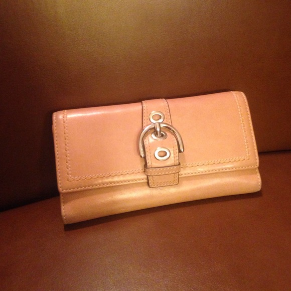 Tan leather coach wallet