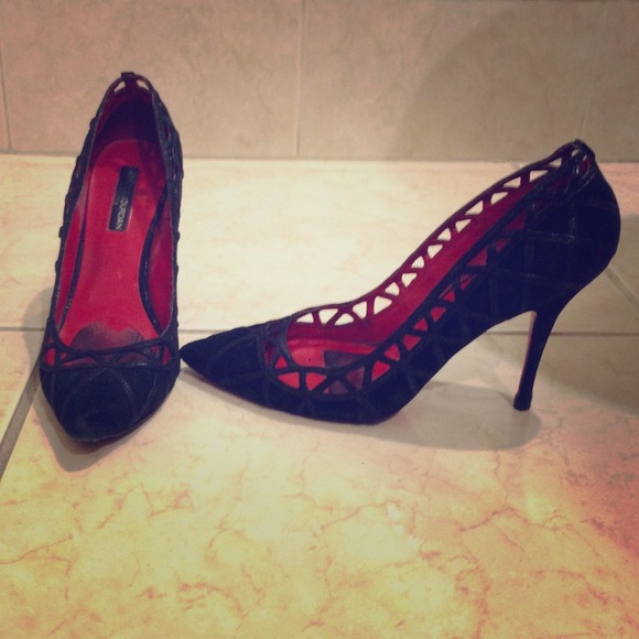 Charles Jourdan Shoes - Charles Jourdan Red Bottoms Sole Suede Cage Pumps
