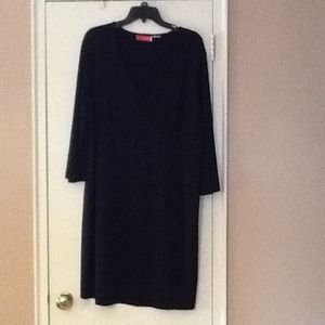Black faux wrap maternity dress