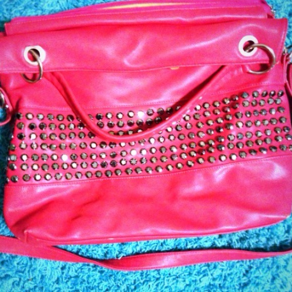 Pink studded kors purse