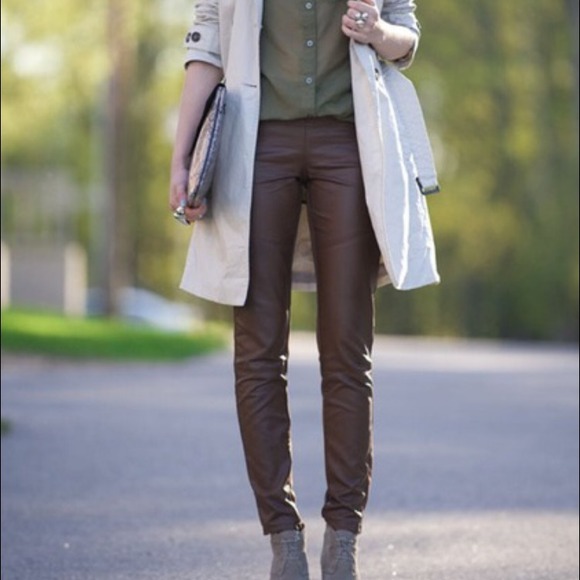 Zara Chocolate Faux Trousers