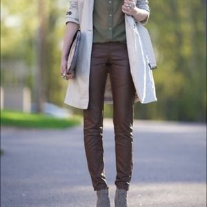 Zara Chocolate Faux Trousers