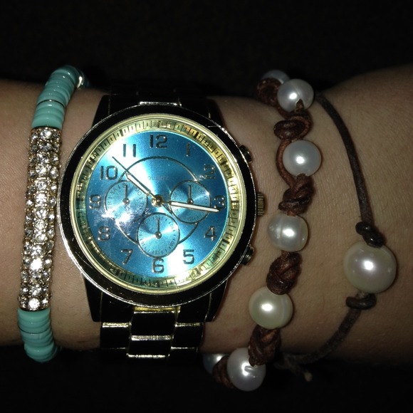 GOLD AND TURQUOISE WATCH