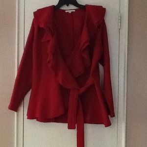 Red Wool wrap sweater