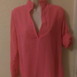 Fuchsia/Pink Long Sleeve Blouse