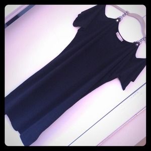 Michael Kors LBD - exposed shoulders, chain straps