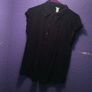 Black button up with cute metal collar